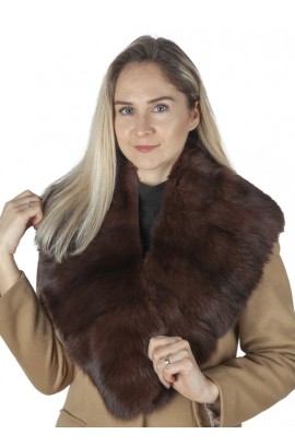 Dark brown sable fur collar
